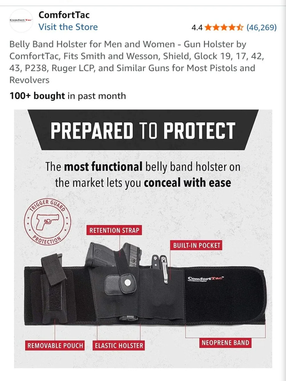 ComfortTac Neoprene Velcro Adjustable Belly Band